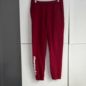 Boys Abercrombie & Fitch kids Red Joggers size 15/16 sweatpants drawstring